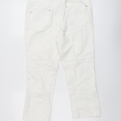 Karen Millen Womens White Cotton Skinny Jeans Size 14 L24 in Regular Button