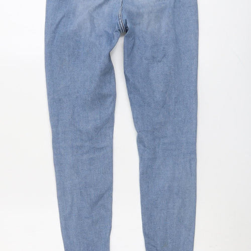 Marks and Spencer Womens Blue Cotton Skinny Jeans Size 8 L27 in Regular Button