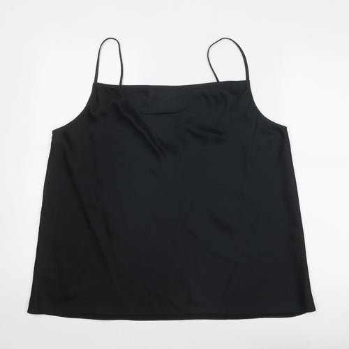 Marks and Spencer Womens Black Polyester Camisole Tank Size 22 Cowl Neck