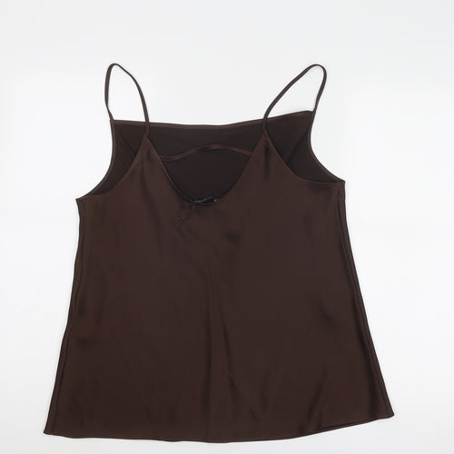 Marks and Spencer Womens Brown Polyester Camisole Tank Size 16 Cowl Neck