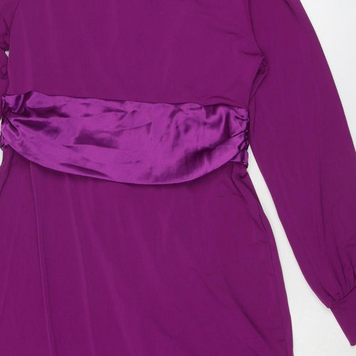 Kaleidoscope Womens Purple Polyester A-Line Size 14 V-Neck Pullover