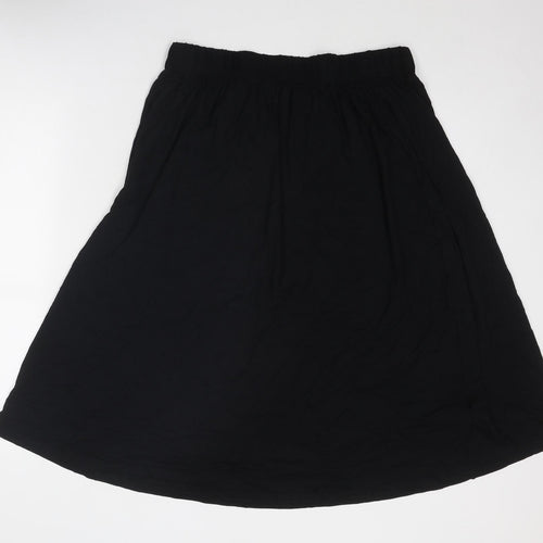 Marks and Spencer Womens Black Viscose Swing Skirt Size 14