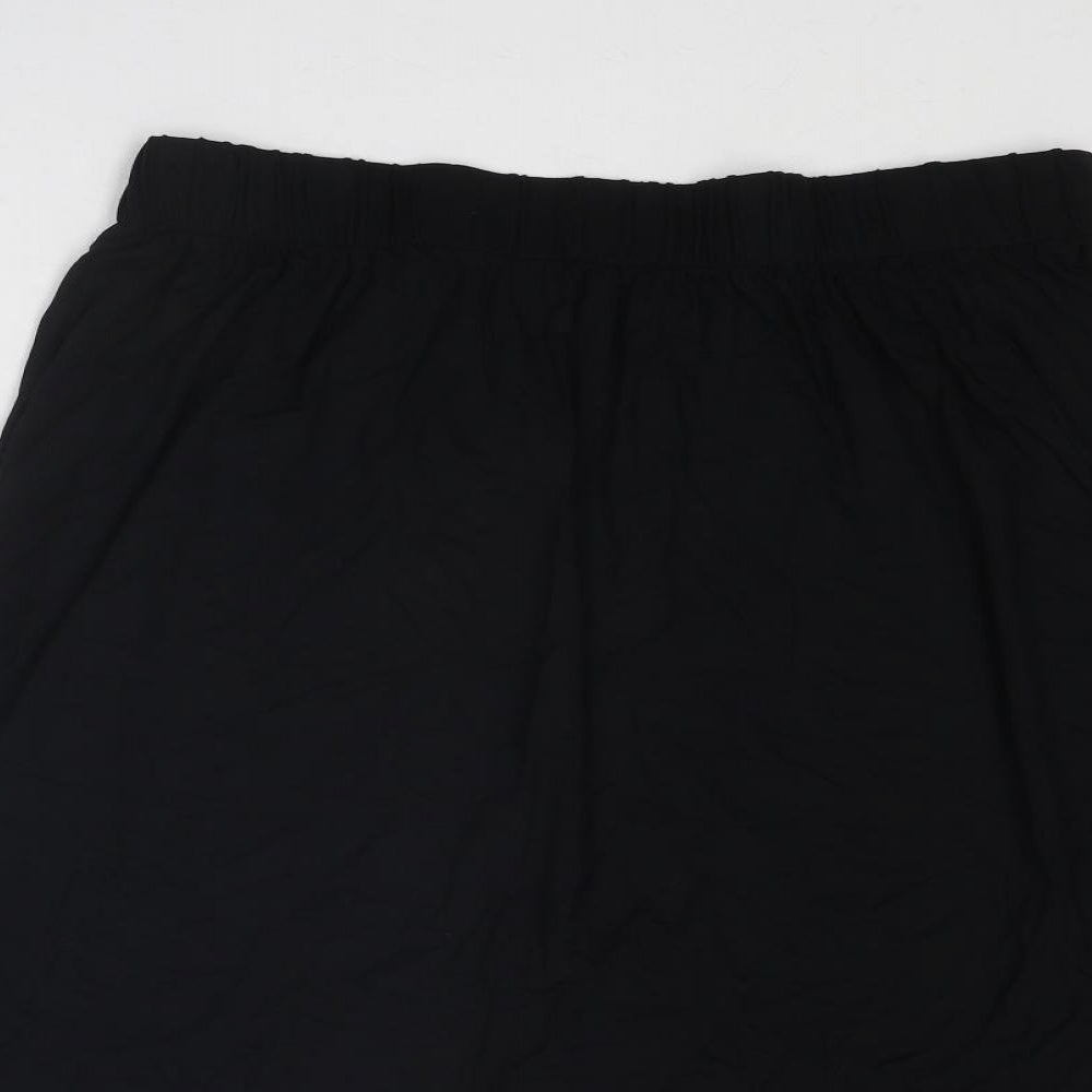 Marks and Spencer Womens Black Viscose Swing Skirt Size 14