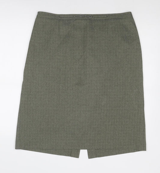 EWM Womens Green Geometric Polyester A-Line Skirt Size 20