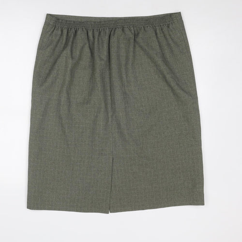 EWM Womens Green Geometric Polyester A-Line Skirt Size 20