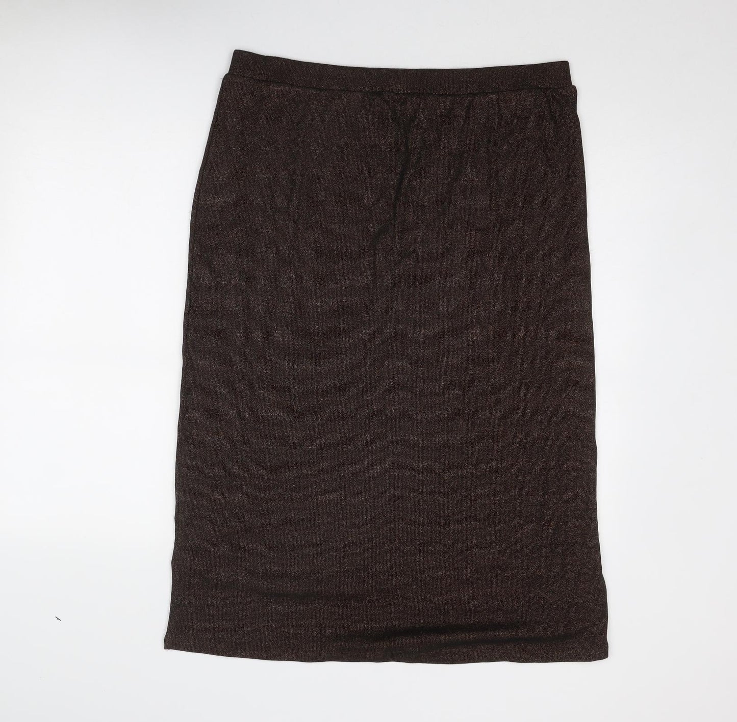 Marks and Spencer Womens Brown Cotton A-Line Skirt Size 18