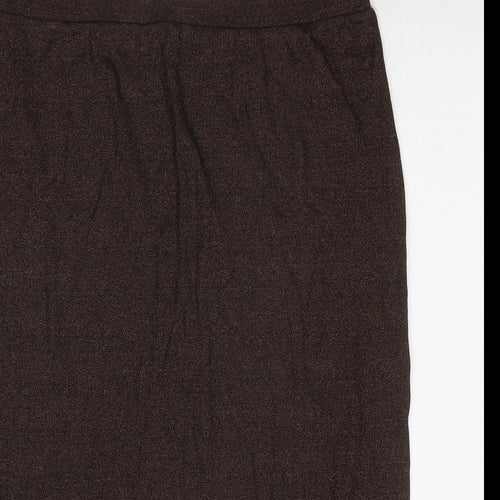 Marks and Spencer Womens Brown Cotton A-Line Skirt Size 18