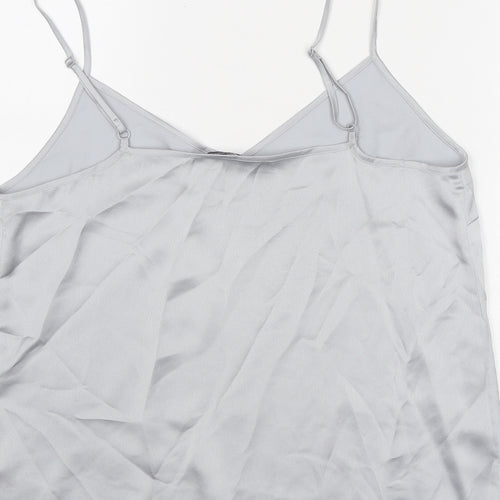 Marks and Spencer Womens Grey Polyester Basic Tank Size 12 V-Neck