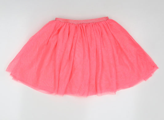 H&M Girls Pink Polyester Tutu Skirt Size 10 Years Regular Pull On