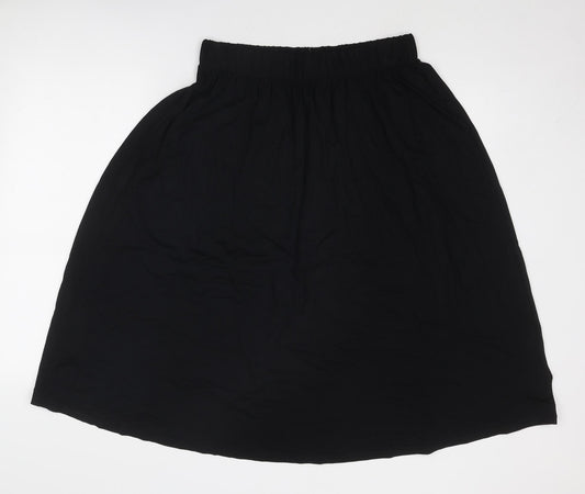 Marks and Spencer Womens Black Viscose Swing Skirt Size 12