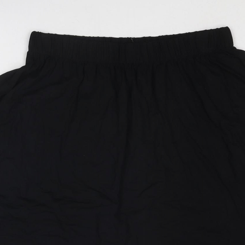 Marks and Spencer Womens Black Viscose Swing Skirt Size 12