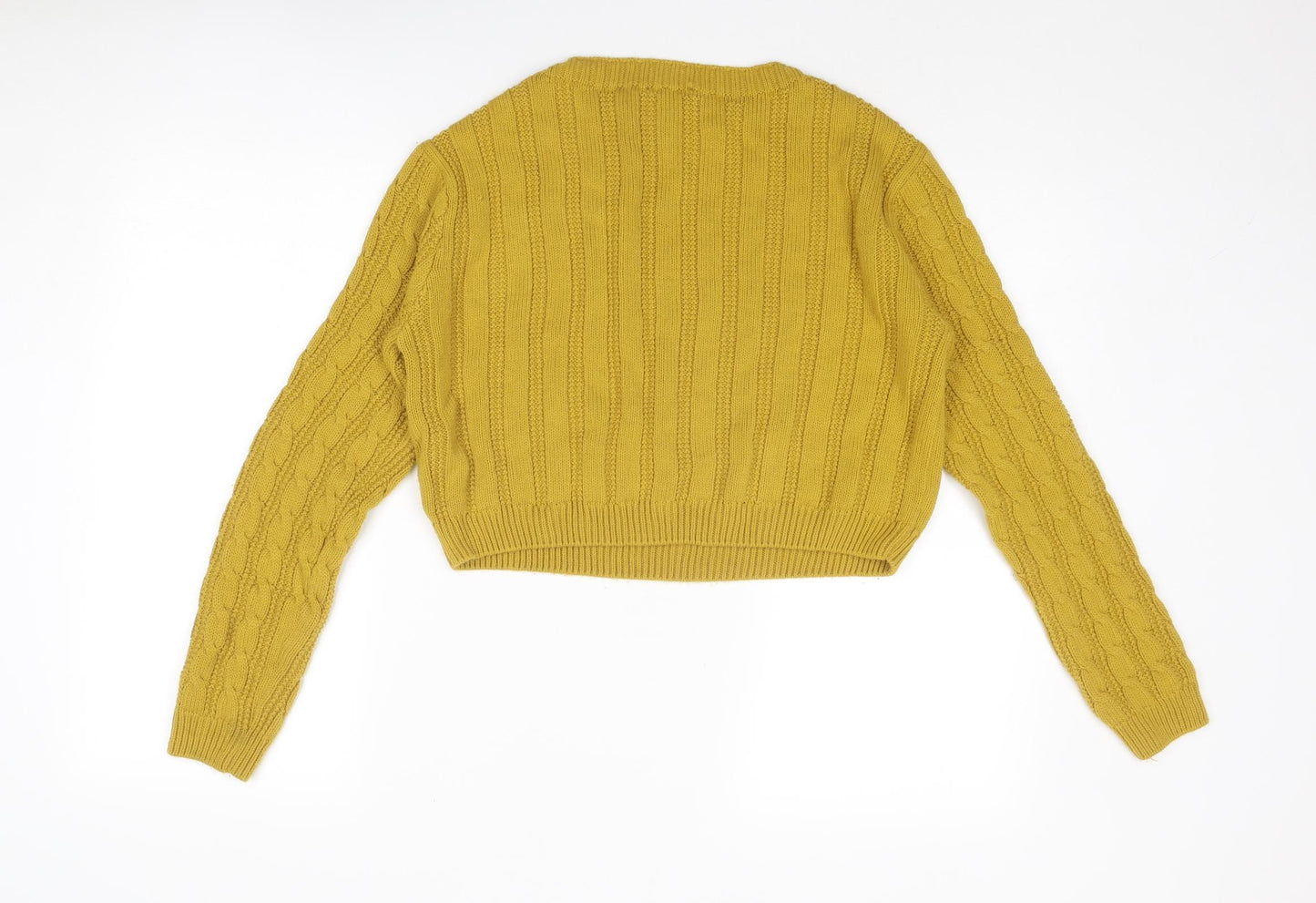 Topshop Womens Yellow Boat Neck Acrylic Pullover Jumper Size S