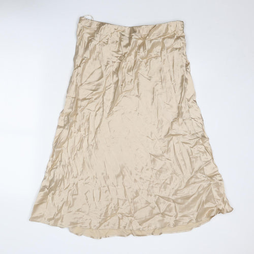 Marks and Spencer Womens Beige Viscose Swing Skirt Size 16