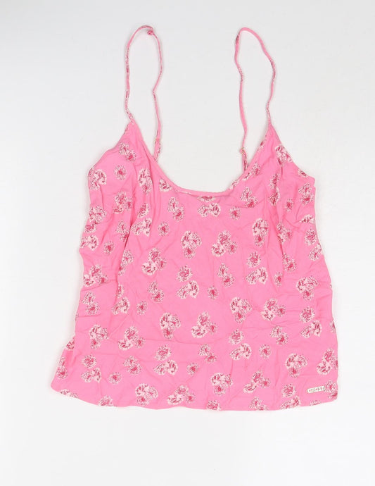 Marks and Spencer Womens Pink Floral Viscose Camisole Tank Size 6 Scoop Neck