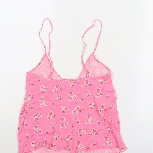 Marks and Spencer Womens Pink Floral Viscose Camisole Tank Size 6 Scoop Neck