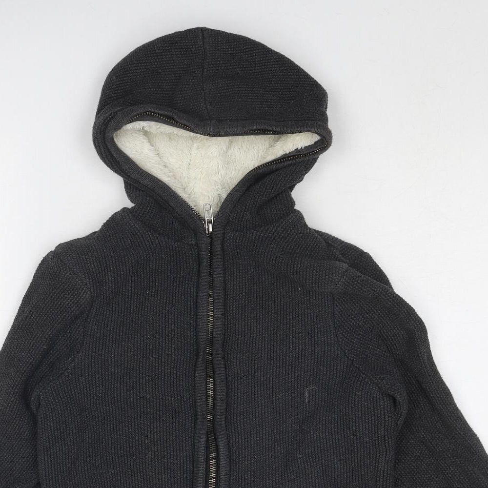H&M Boys Grey Jacket Size 9-10 Years Zip