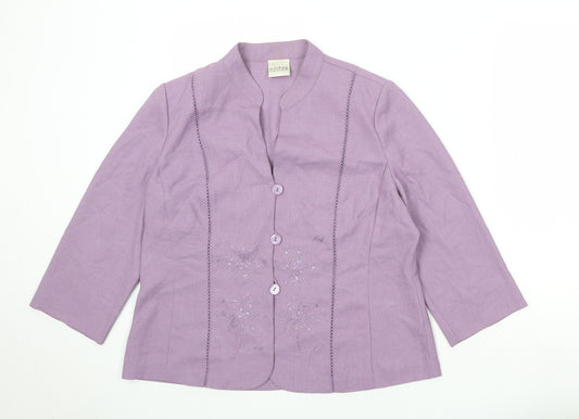Eastex Womens Purple Jacket Blazer Size 14 Button