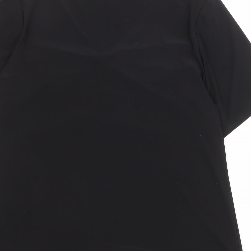 BASSINI Womens Black Polyester Basic Blouse Size 20 V-Neck