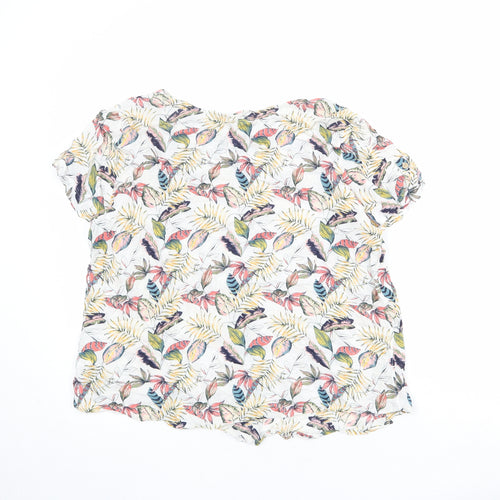 Roman Womens Multicoloured Geometric Viscose Basic T-Shirt Size 18 Boat Neck - Leaf Pattern