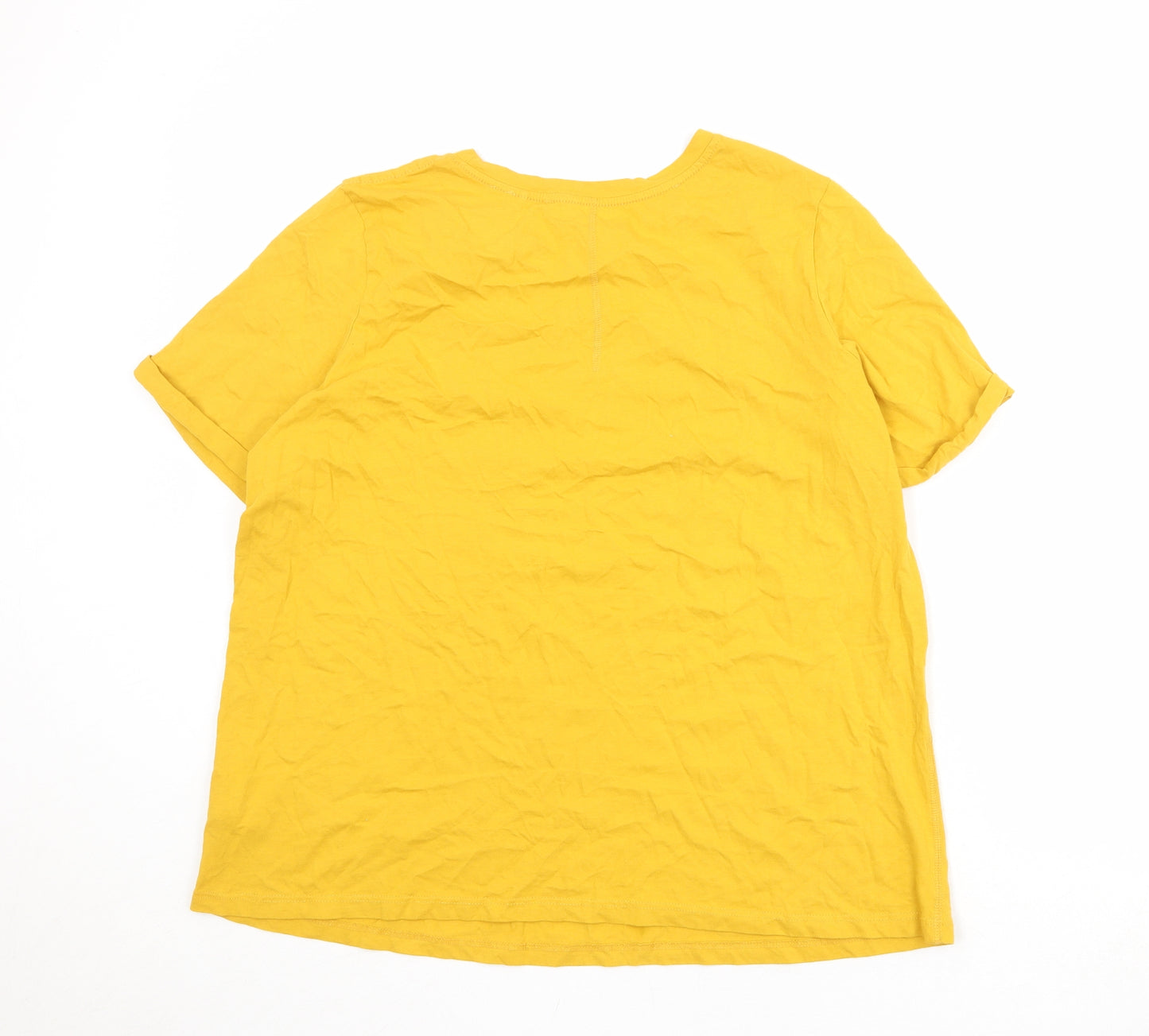 NEXT Womens Orange 100% Cotton Basic T-Shirt Size 18 Round Neck - Palm Tree