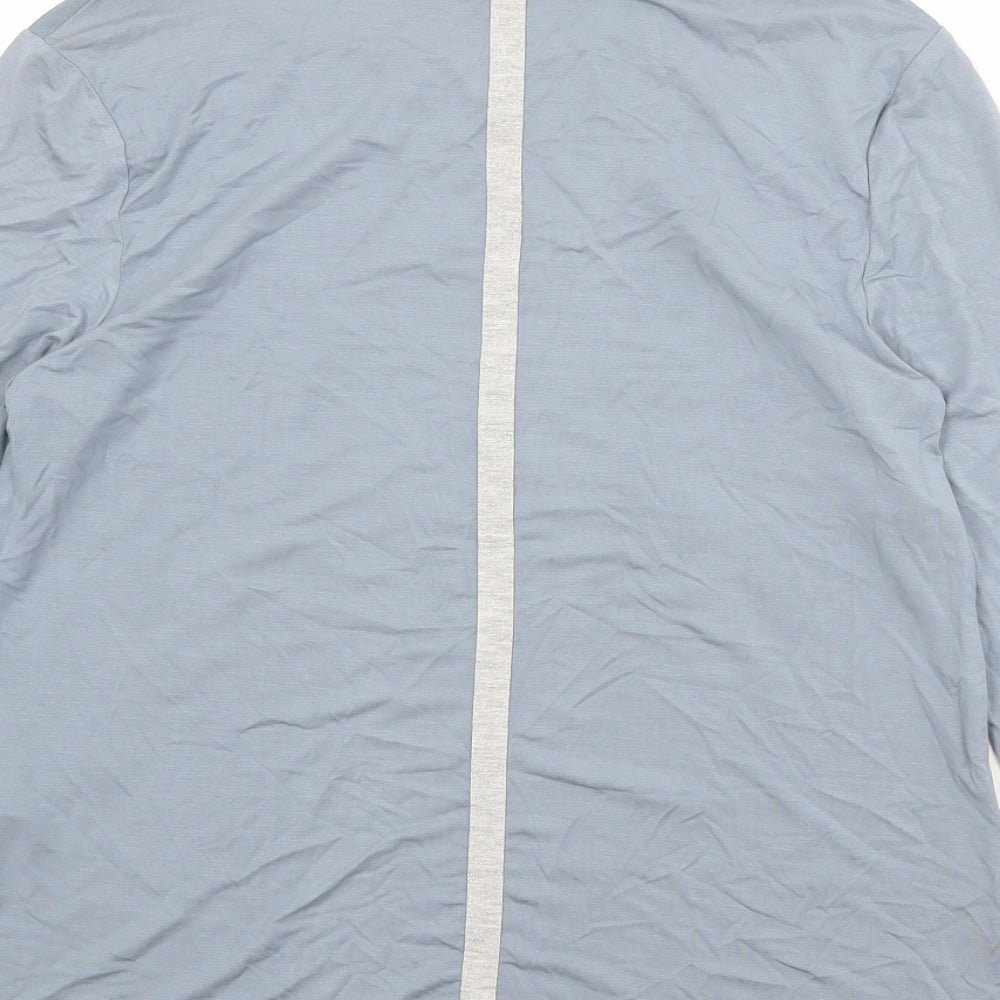Oasis Womens Blue Floral Viscose Basic T-Shirt Size M Boat Neck
