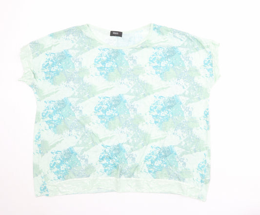 Klass Womens Multicoloured Geometric Cotton Basic T-Shirt Size 12 Round Neck
