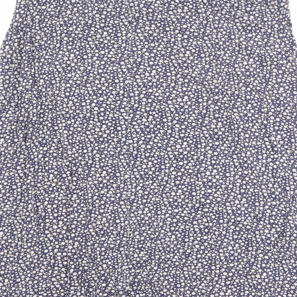 Bonmarché Womens Blue Floral Viscose Swing Skirt Size 20