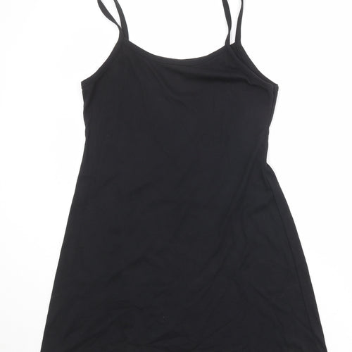 Debenhams Womens Black Polyester Tank Dress Size 16 Round Neck Pullover