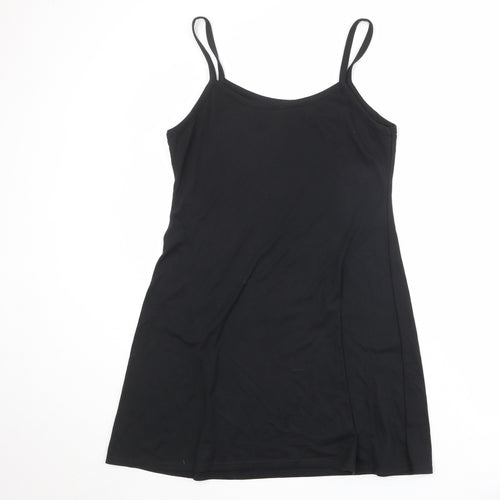 Debenhams Womens Black Polyester Tank Dress Size 16 Round Neck Pullover