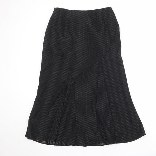 Alex & Co Womens Black Polka Dot Polyester Swing Skirt Size 10 Zip