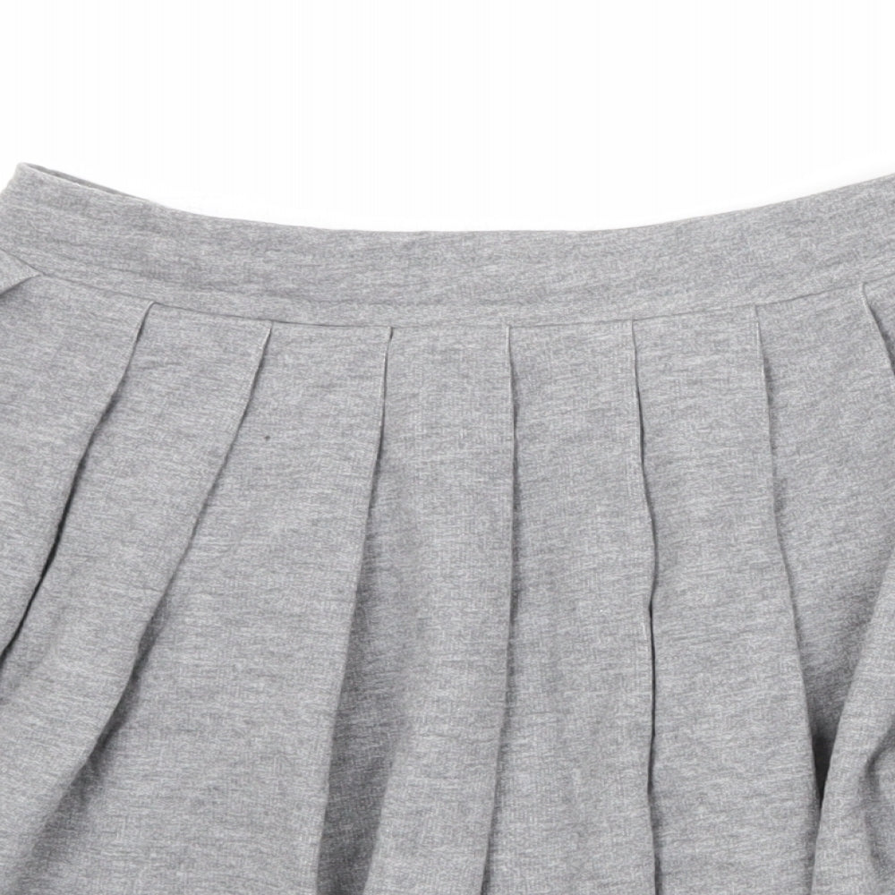 COLLUSION Womens Grey Cotton Pleated Skirt Size 10
