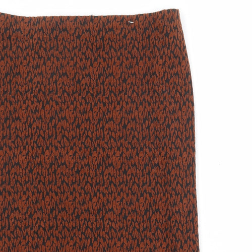 Bonmarché Womens Brown Geometric Polyester A-Line Skirt Size 14