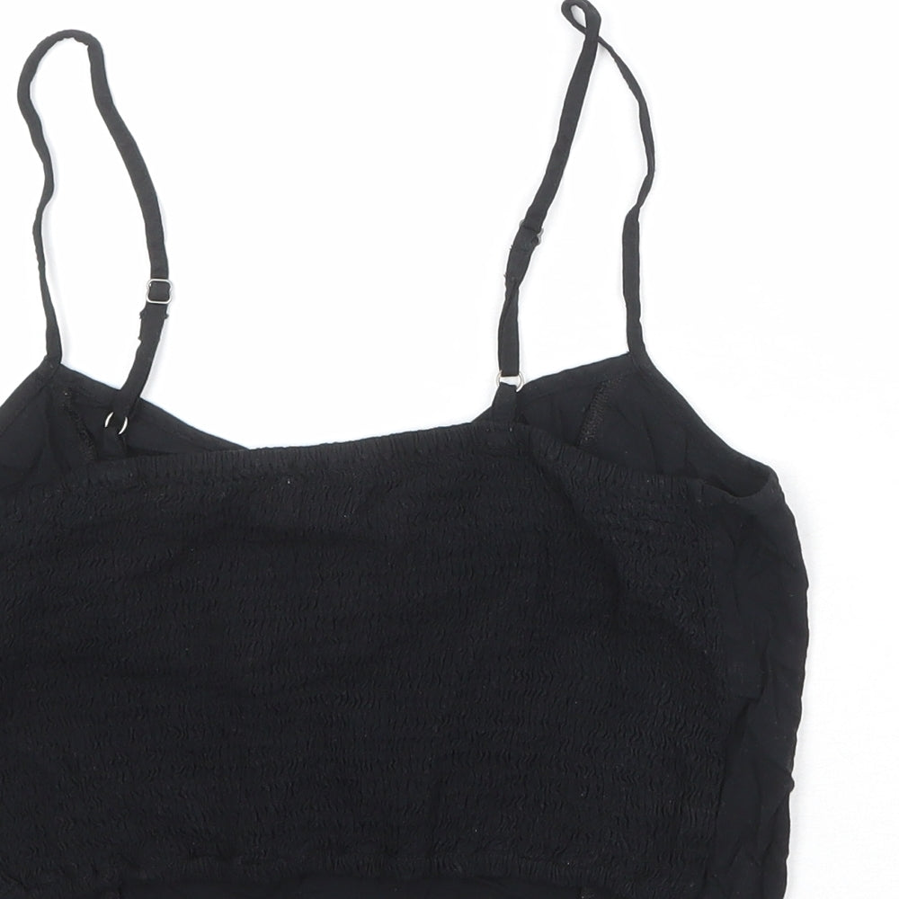 Hollister Womens Black Polyester Cropped Tank Size M V-Neck