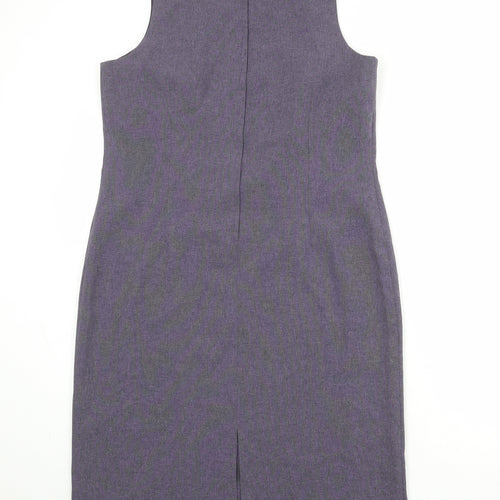 Dorothy Perkins Womens Purple Polyester Shift Size 14 V-Neck Zip