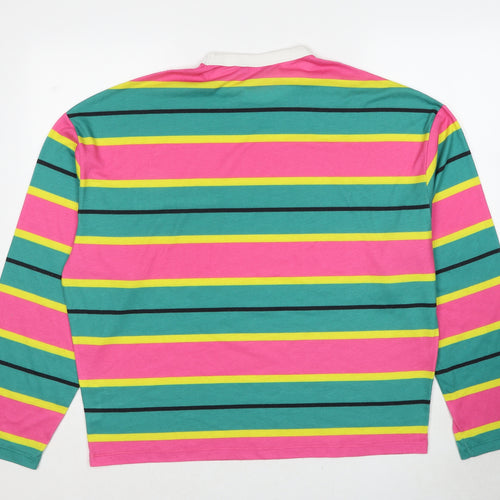 ASOS Mens Multicoloured Striped Polyester Pullover Sweatshirt Size M - Daysocial