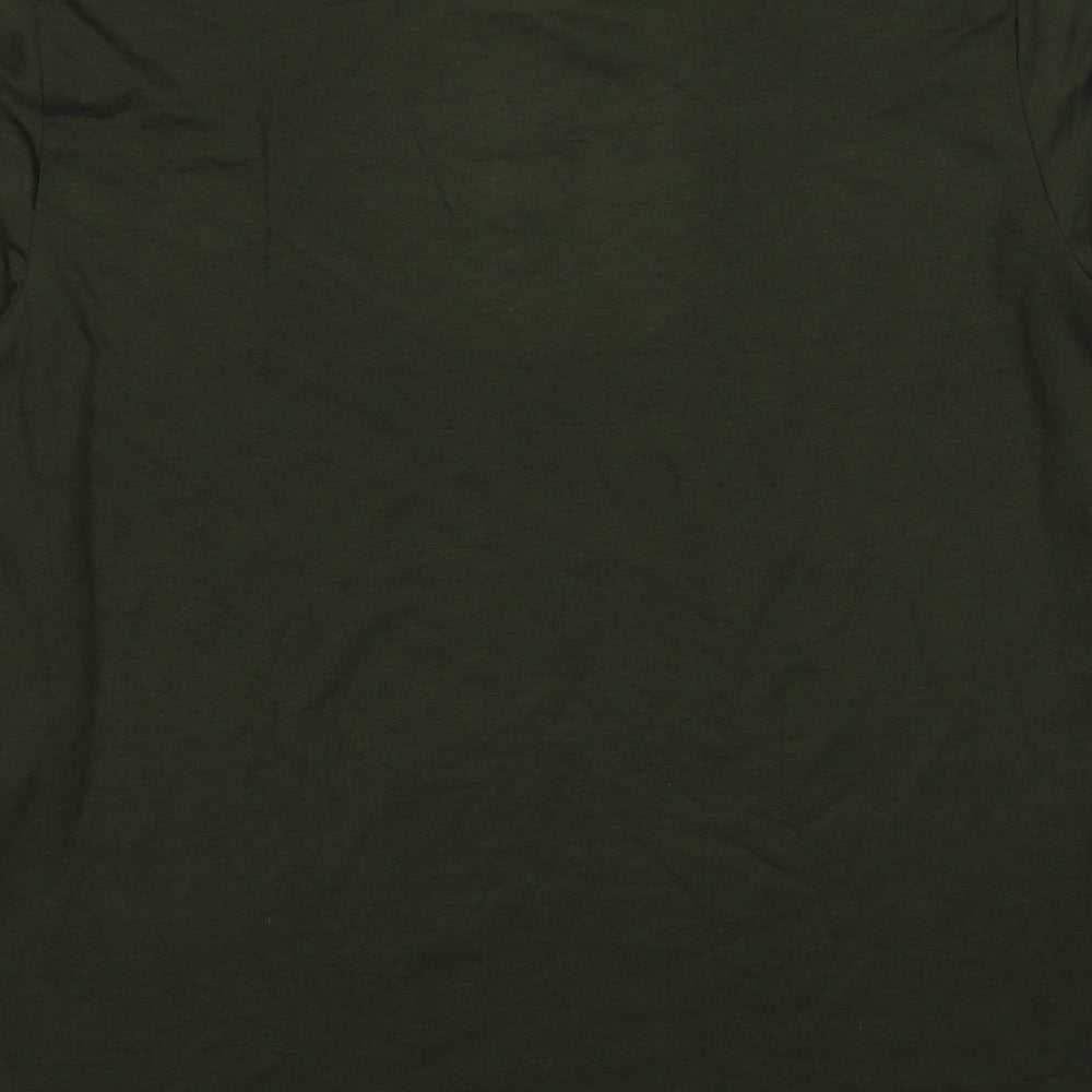 Marks and Spencer Mens Green Acrylic T-Shirt Size XL Crew Neck - Thermal