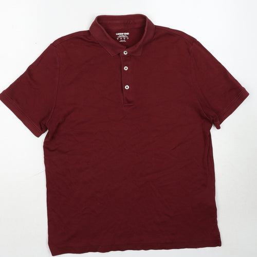 Marks and Spencer Mens Red Cotton Polo Size M Collared Pullover