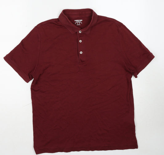 Marks and Spencer Mens Red Cotton Polo Size M Collared Pullover
