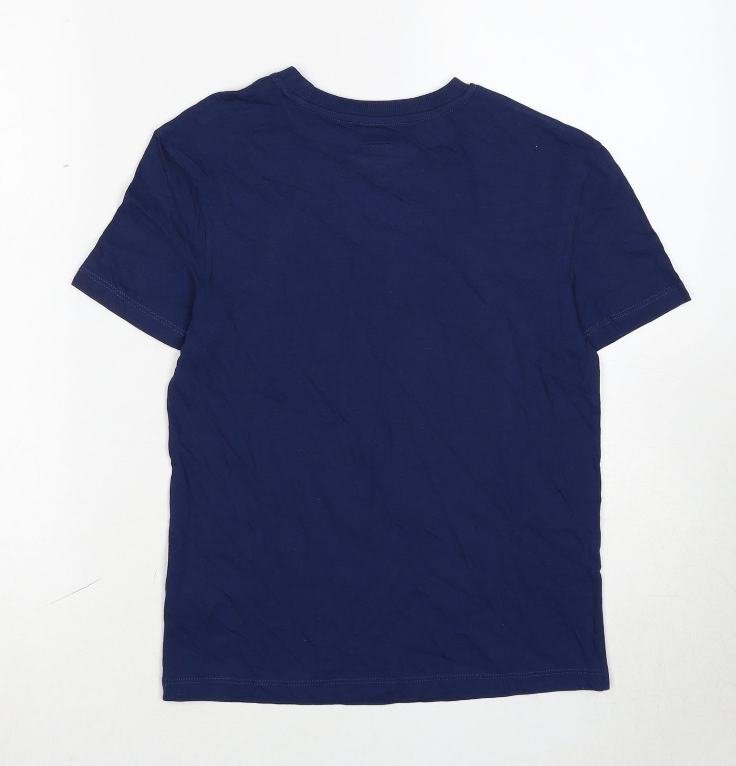 Marks and Spencer Boys Blue Cotton Basic T-Shirt Size 8-9 Years Round Neck Pullover - Today Is A Good Day