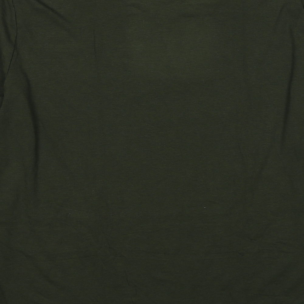 Marks and Spencer Mens Green Acrylic T-Shirt Size 2XL Round Neck