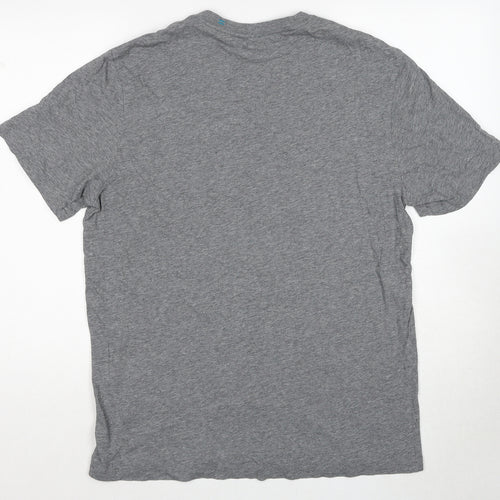 Stance Mens Grey Cotton T-Shirt Size L Round Neck