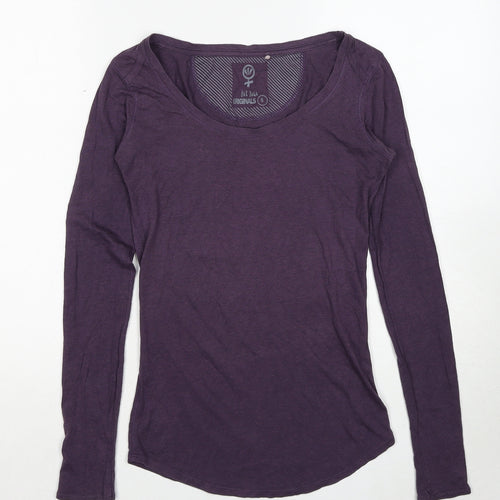 Fat Face Womens Purple Cotton Basic T-Shirt Size 6 Boat Neck