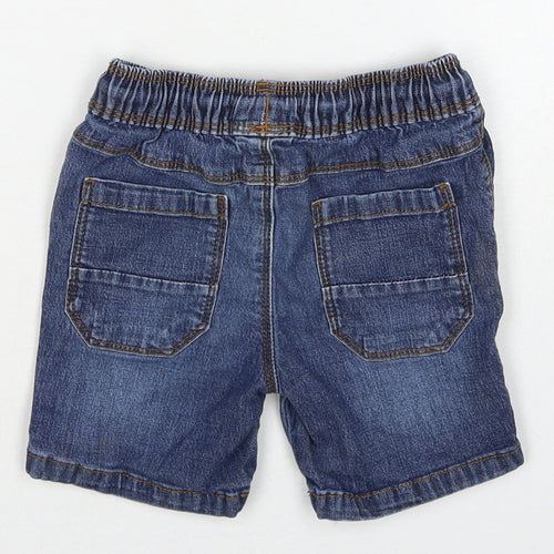 NEXT Boys Blue Cotton Bermuda Shorts Size 2-3 Years Regular Drawstring