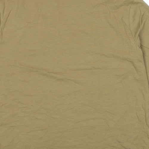 Marks and Spencer Mens Brown Cotton T-Shirt Size L Round Neck