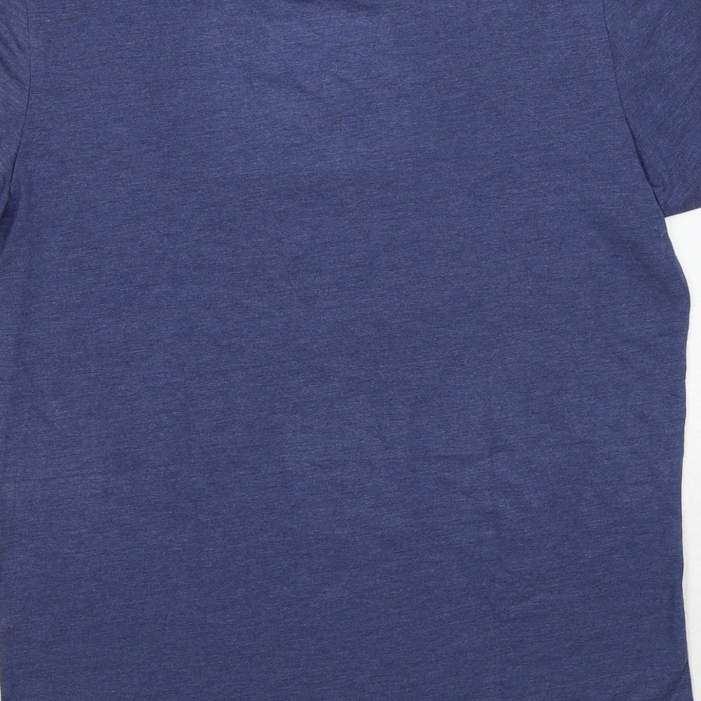 Marks and Spencer Mens Blue Acrylic T-Shirt Size S Round Neck