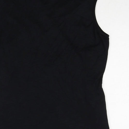 Marks and Spencer Womens Black Viscose Basic Blouse Size 18 V-Neck - Wrap Style