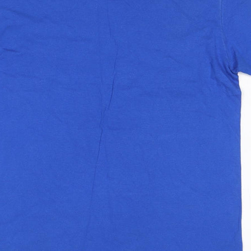 Gildan Mens Blue Cotton T-Shirt Size M Round Neck