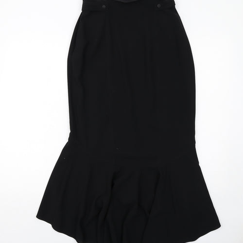 Parigi Womens Black Polyester Trumpet Skirt Size 10 Zip