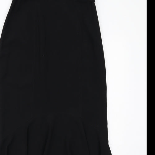 Parigi Womens Black Polyester Trumpet Skirt Size 10 Zip
