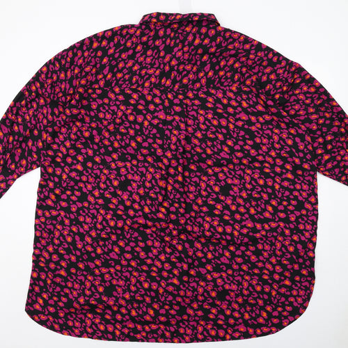 Yours Womens Multicoloured Animal Print Polyester Basic Button-Up Size 22 Collared